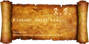 Kintner Valéria névjegykártya